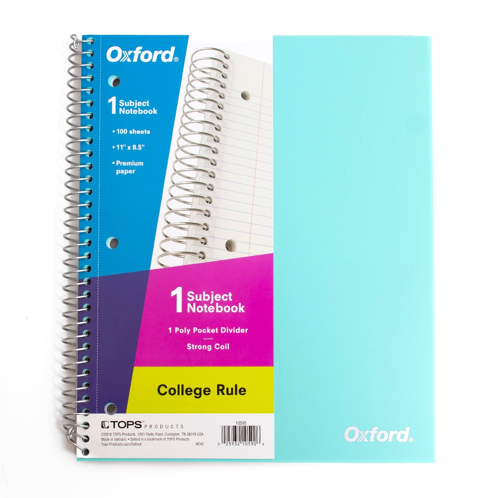 Oxford, Poly Covered, Spiral, Notebook, 1-Subject